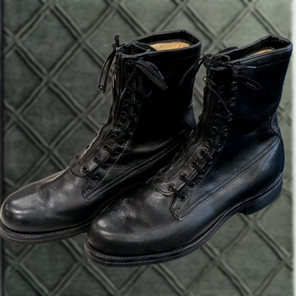 Chippewa VINTAGE Chippewa Combat Leather Boots Military Biker 8475 Sz 11.5 B Zip Black Mens Size US 12 / EU 45 - 1 Thumbnail