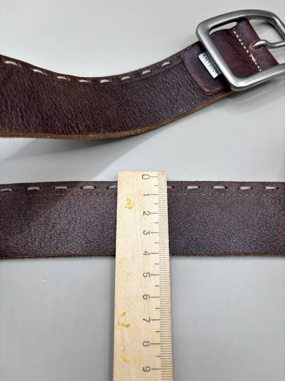 NAVYBOOT Navyboot Swiss Made Genuine Leather Belt - Brown Size ONE SIZE - 2 Thumbnail