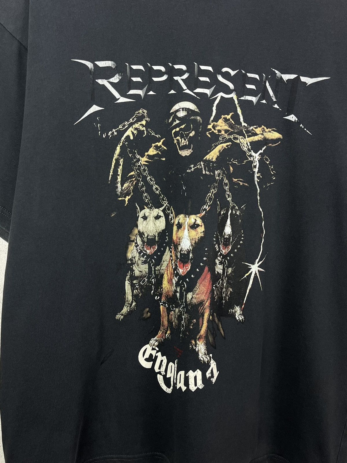 Represent Clo. Represent Clo. England Dogs Reaper Oversized Fit T-Shirt Y2K Size US L / EU 52-54 / 3 - 3 Thumbnail