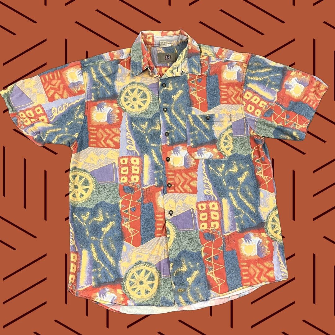 The Territory Ahead VINTAGE Territory Ahead Mens Shirt XL Geometric Abstract Short Sleeve Button Up Casual Travel Retro 2000s Size US XL / EU 56 / 4 - 1 Thumbnail