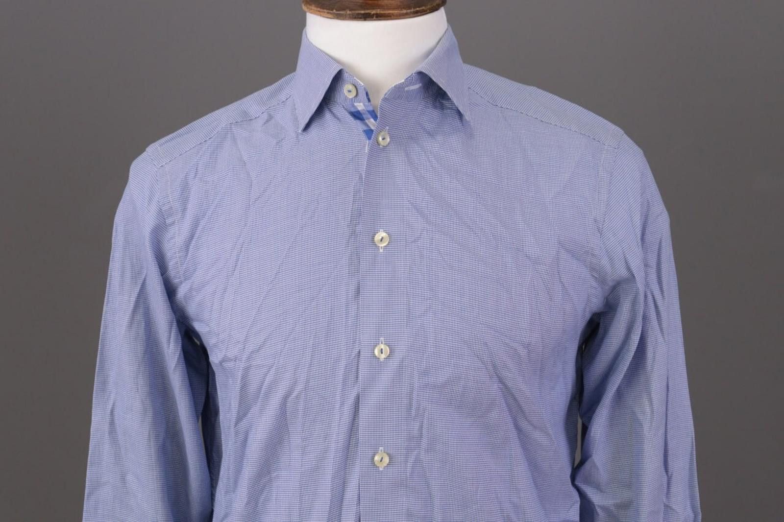 Eton Eton Contemporary Blue Check Extra Shirt Size 39 / 15 1/2 Size US M / EU 48-50 / 2 - 2 Thumbnail