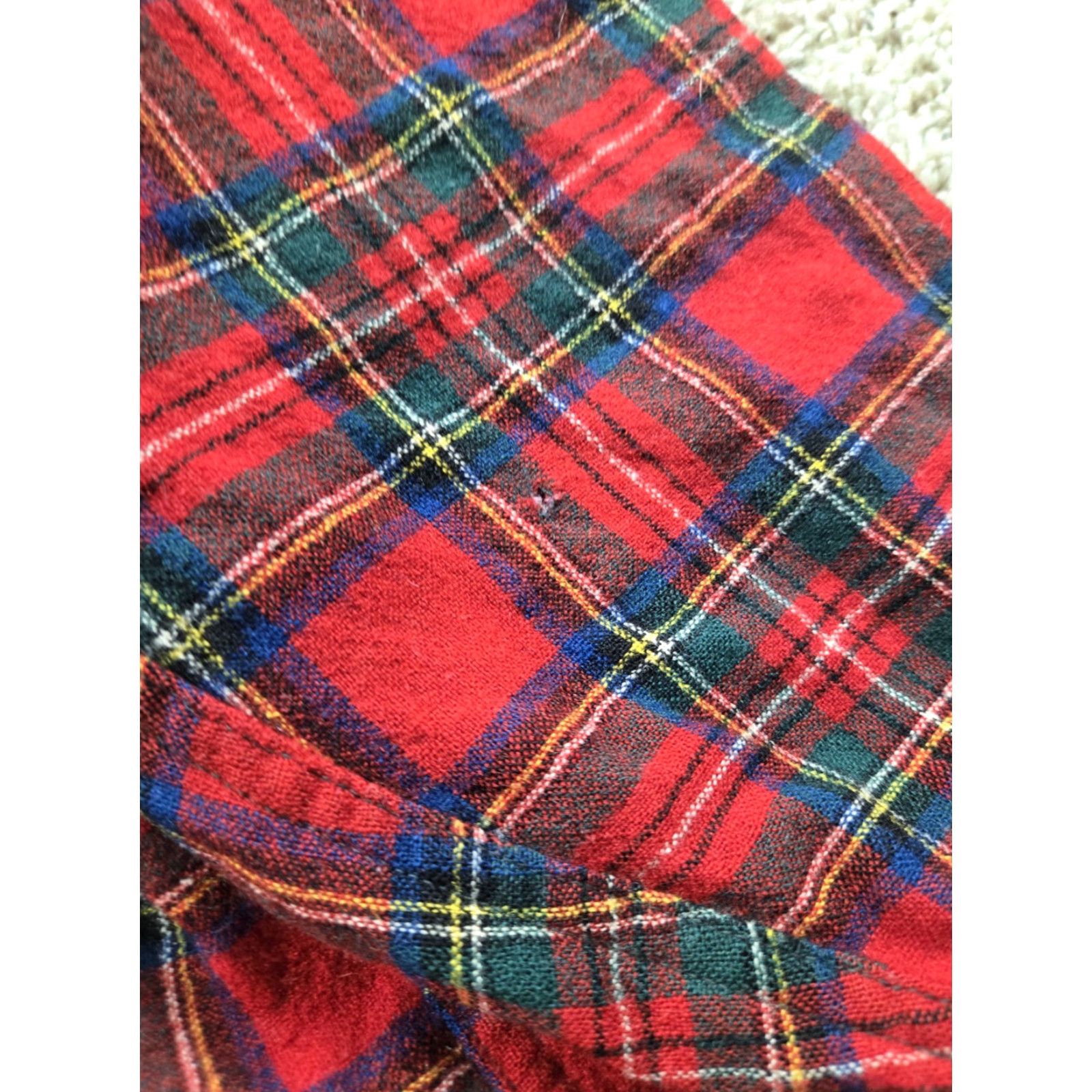 Pendleton VINTAGE Pendleton Flannel Shirt XL Red Plaid Loop Collar Long Sleeve Wool 60s Men Shirt Size US XL / EU 56 / 4 - 5 Thumbnail