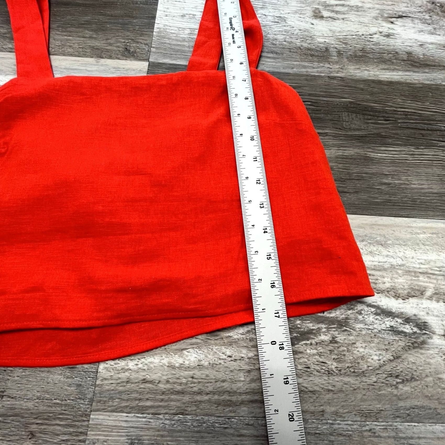 Rachel Zoe VINTAGE? No. NWT Rachel Zoe Red Womens Small Button Wide Strap Linen Summer Cruise Crop Top Size S / US 4 / IT 40 - 7 Thumbnail