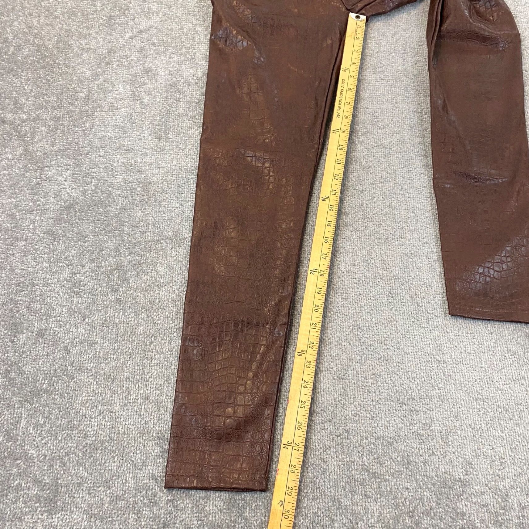 7 For All Mankind 7 For All Mankind Leggings Women Medium Brown Faux Leather Stretch Ankle Gym Run Size 32" / US 10 / IT 46 - 5 Thumbnail