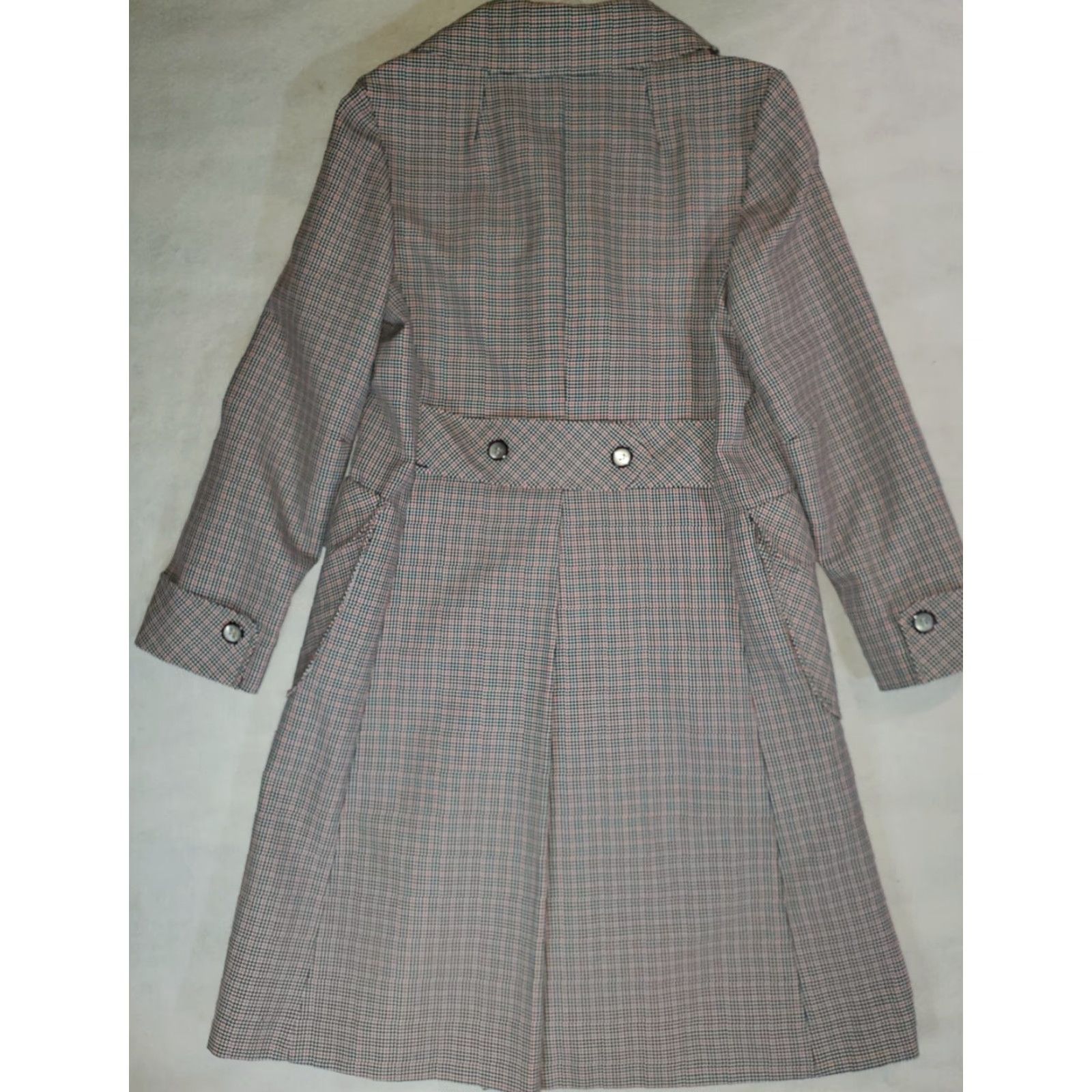 Vintage VINTAGE Cream Overcoat Women Long Houndstooth Red Gray Size L Size L / US 10 / IT 46 - 4 Thumbnail