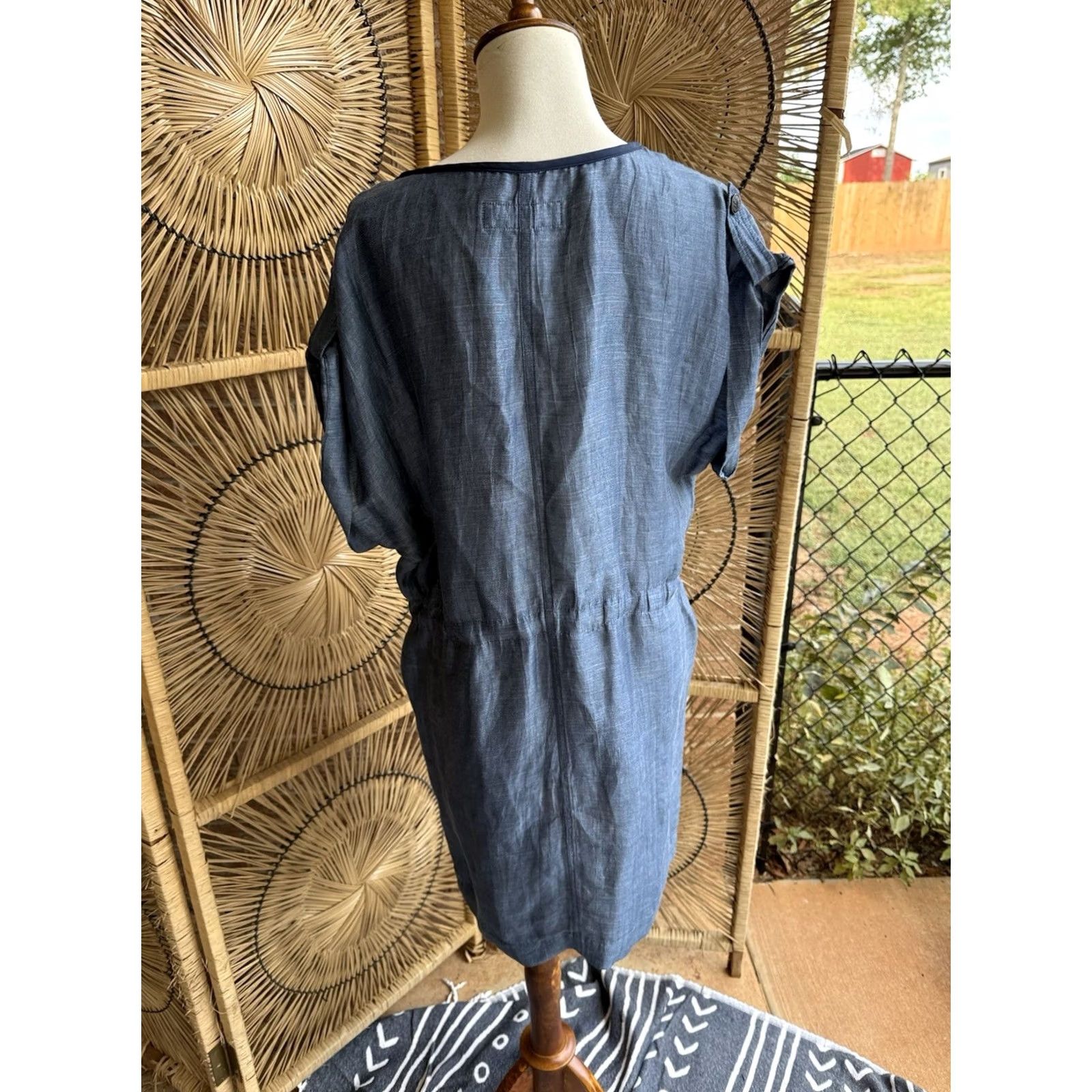Rag & Bone rag & bone Dress Shirt Dress Linen Silk Blend Denim Color Size 4 Blue Knee Length Womens Size S / US 4 / IT 40 - 4 Thumbnail