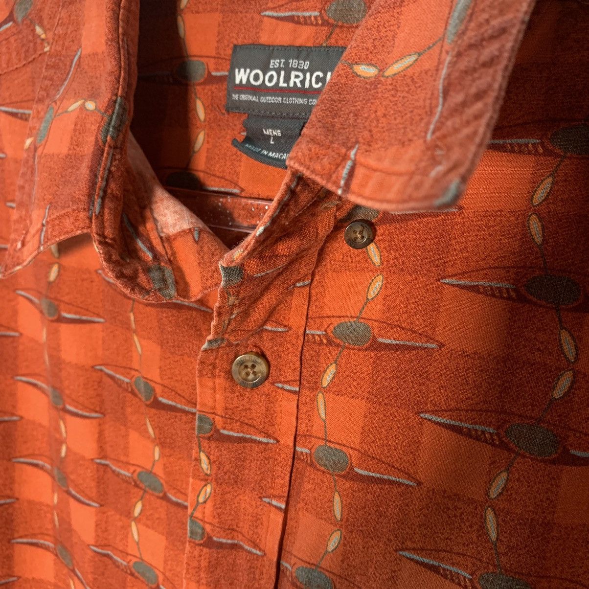 Woolrich Woolen Mills Woolrich Shirt Mens Size L Orange Kayak Outdoor Short Sleeve Size US L / EU 52-54 / 3 - 8 Thumbnail