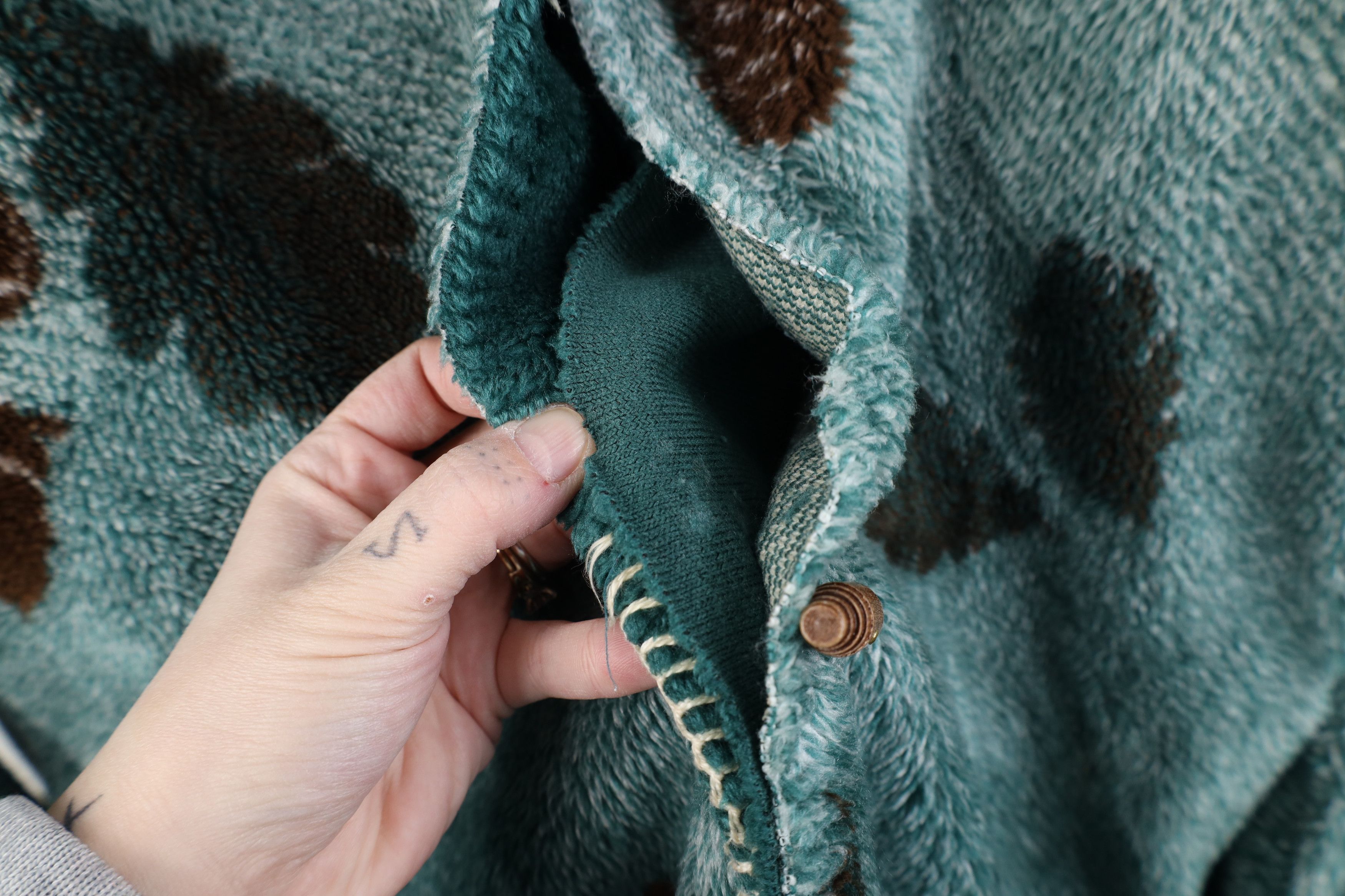 Vintage Vintage 90s Reversible Leaf Acorn All Over Print Jacket Size XL / US 12-14 / IT 48-50 - 4 Thumbnail