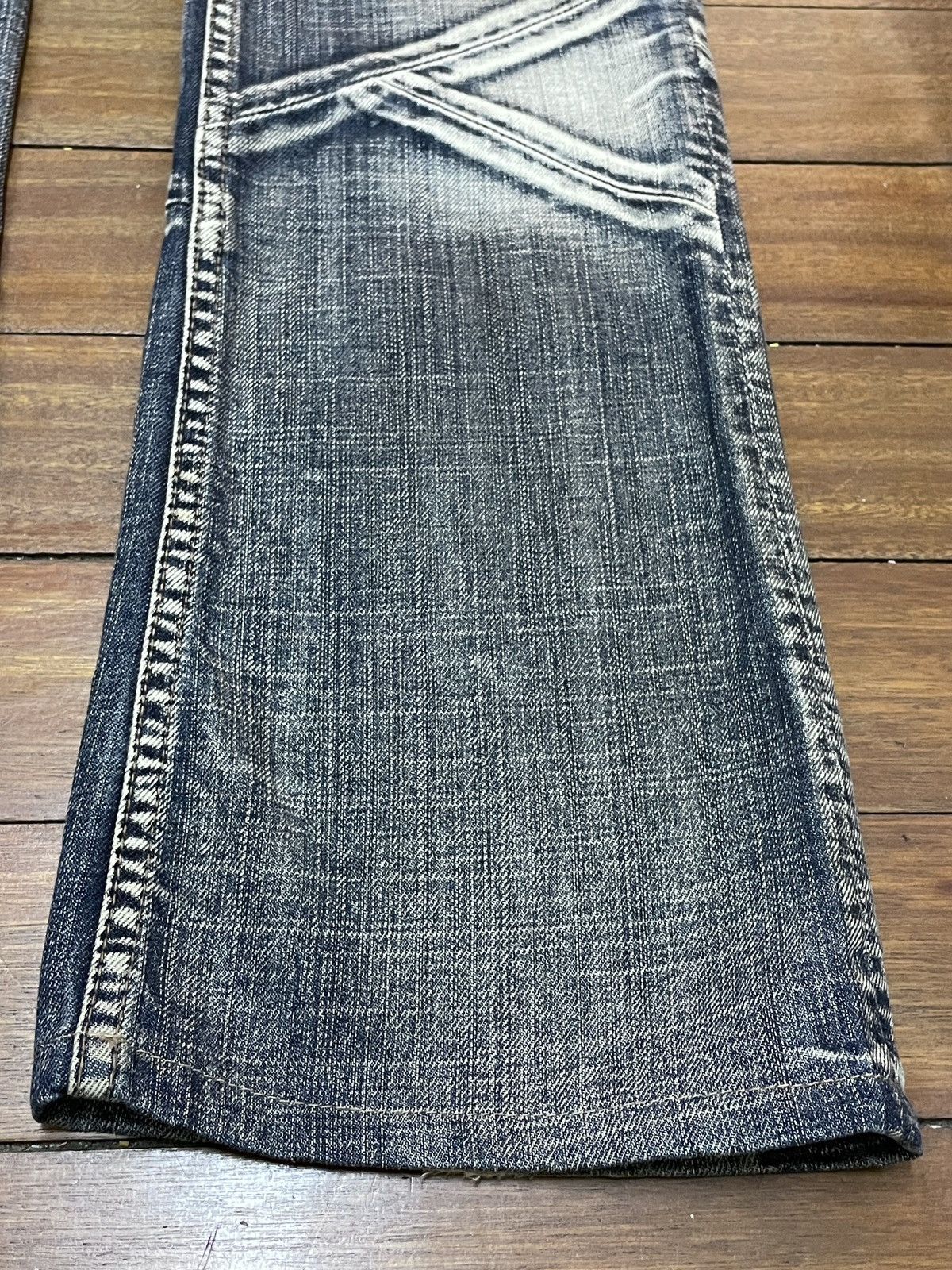 Le Grande Bleu (L.G.B.) Rare Design Vintage Brand Edge Rupert Flared Jeans 1990s Size US 31 - 6 Thumbnail