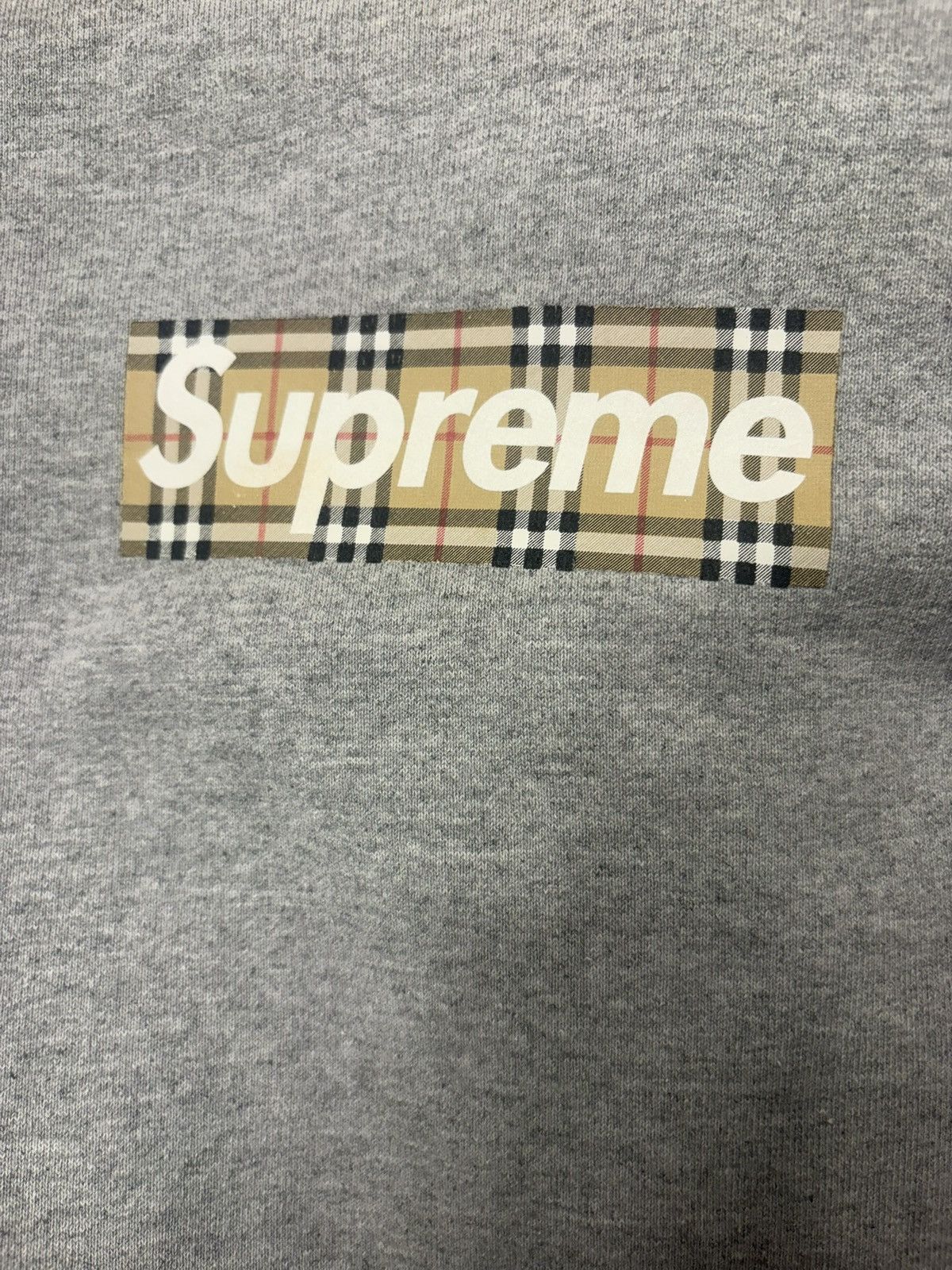 Burberry × Supreme Supreme X Burberry GREY HOODIE | Grailed