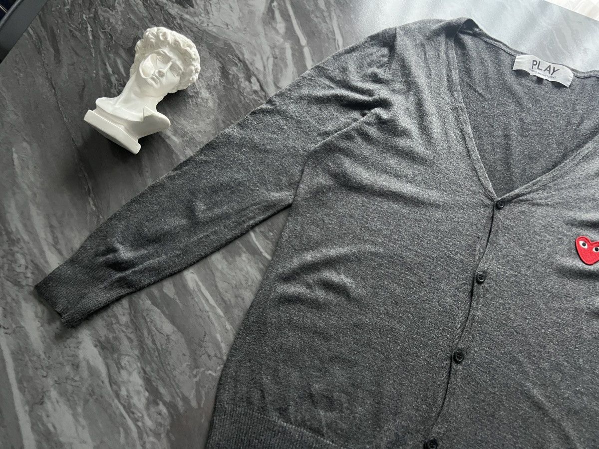 Comme des Garcons PLAY Comme Des Garcons : Play Cardigan Black Gray Heart Size US L / EU 52-54 / 3 - 3 Thumbnail