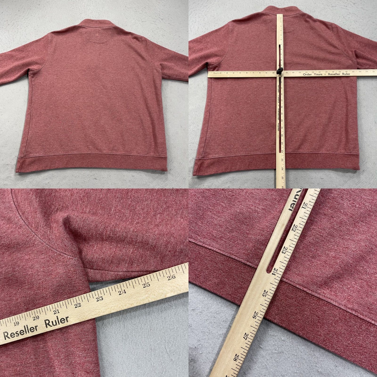johnnie-O johnnie-O Sweater Mens Large Red Pink 1/4 Zip Mock Neck Golf Blend Size US L / EU 52-54 / 3 - 8 Thumbnail