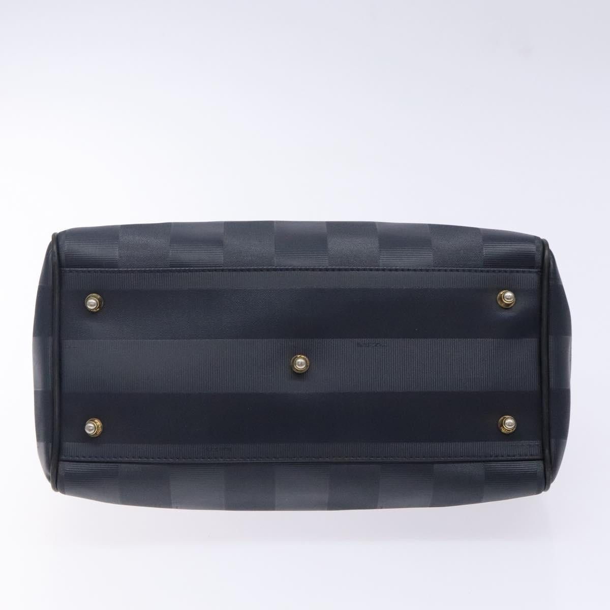 Fendi FENDI Pecan Canvas Hand Bag Navy Gold Size ONE SIZE - 9 Thumbnail
