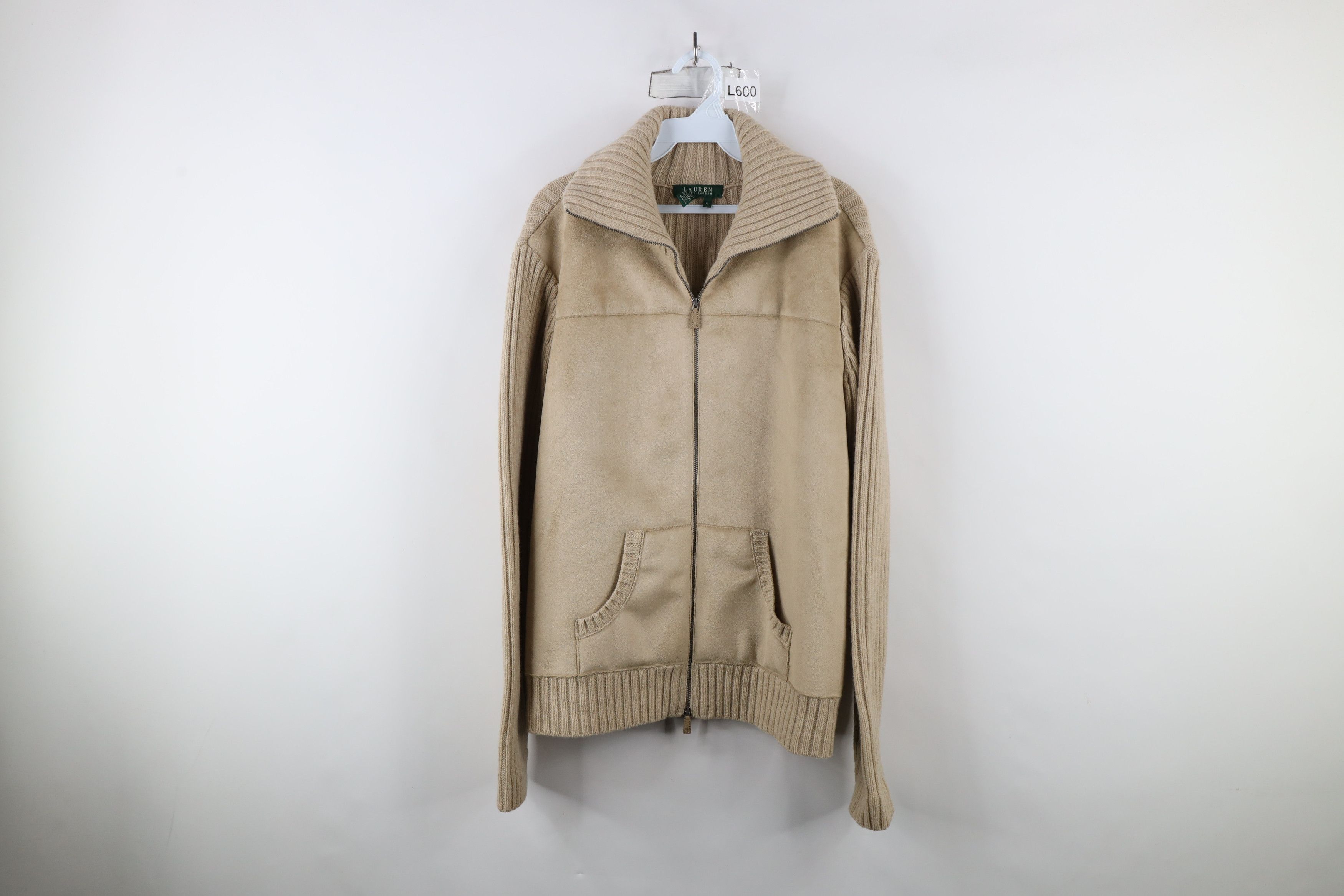 Ralph Lauren × Vintage Vintage 90s Ralph Lauren Ribbed Knit Sweater Jacket Swacket Size XL / US 12-14 / IT 48-50 - 1 Thumbnail