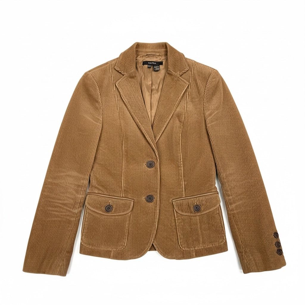 Zara Zara Basic Women's Small Brown Corduroy Blazer Elbow Patches Size S / US 4 / IT 40 - 1 Thumbnail