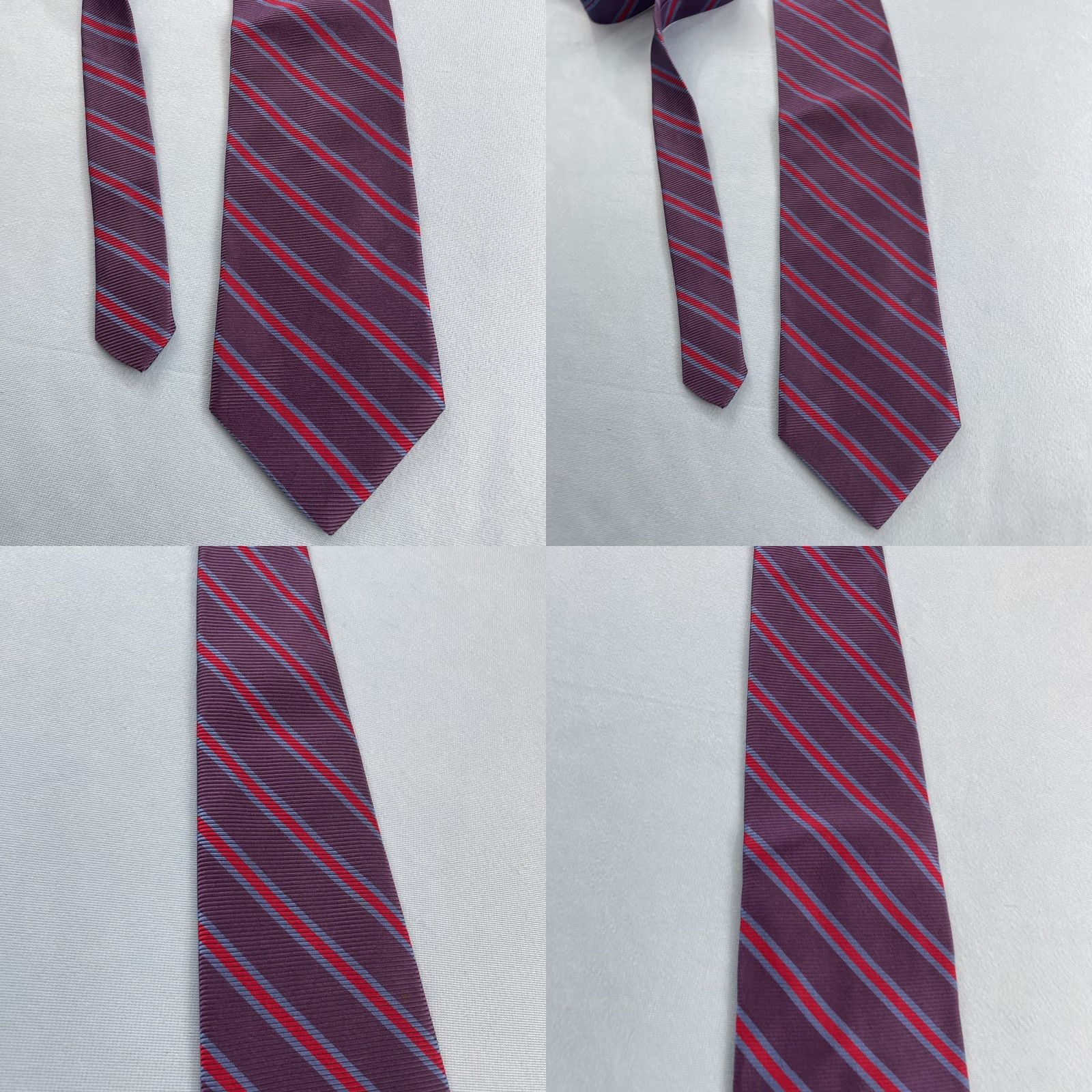 Brooks Brothers VINTAGE Brooks Brothers Makers Silk Tie Stripe Purple Blue Red Repp NeckTie 4x57 Handmade USA 100% Silk Woven Tie Capsule Wide Necktie Mens Size ONE SIZE - 10 Thumbnail