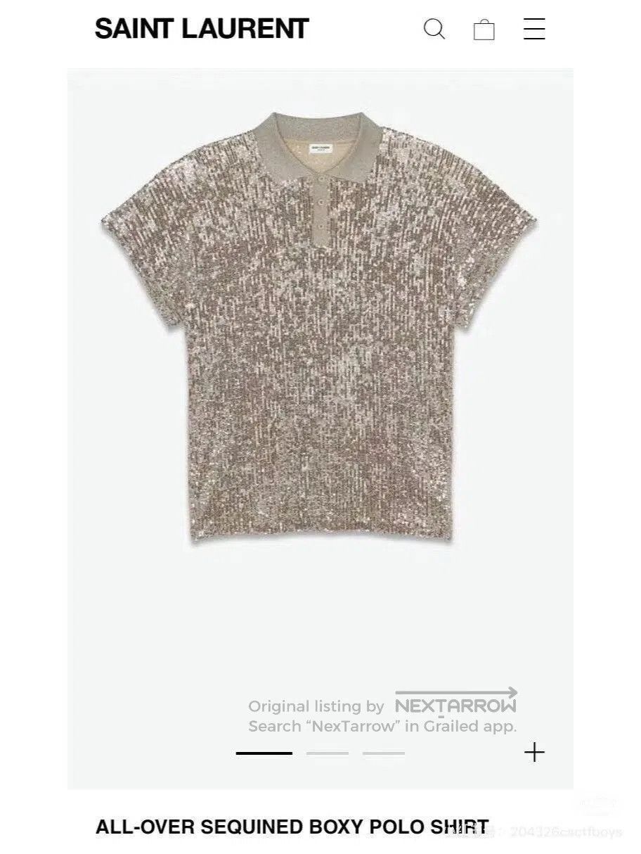 Saint Laurent Paris Saint Laurent Champagne Gold Sequin Top. Size L / US 10 / IT 46 - 5 Thumbnail