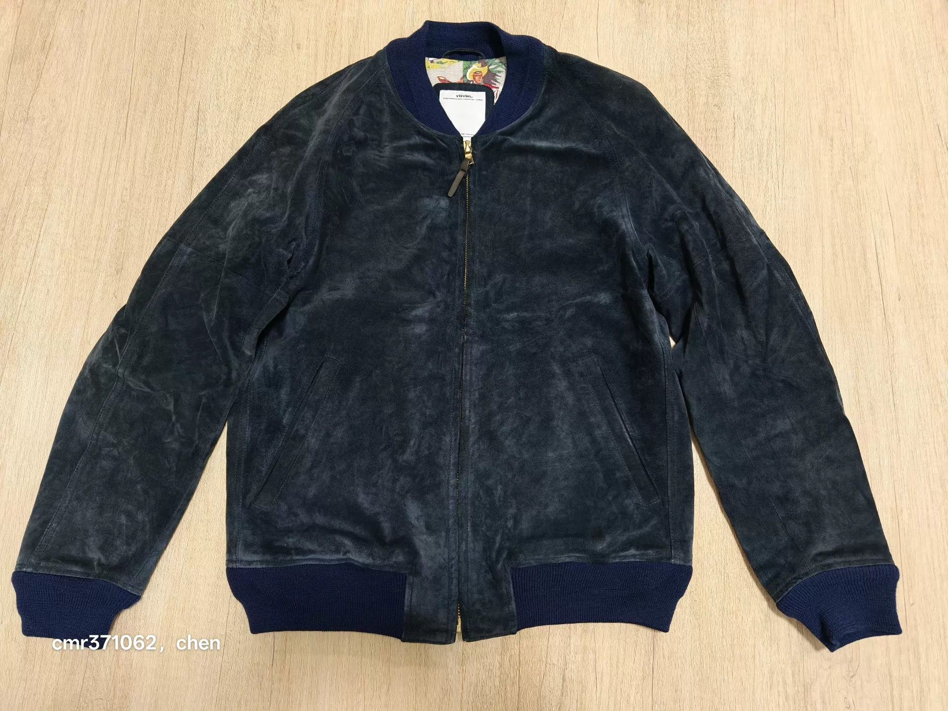 Visvim visvim 14AW Varsity Jkt Navy Sz2 Riri Zip Leather Size US M / EU 48-50 / 2 - 1 Thumbnail