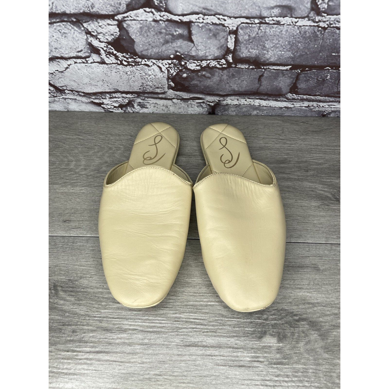 Sam Edelman Sam Edelman Kylar Eggshell Beige Leather Quilted Mules Flats Size US 6 / IT 36 - 17 Thumbnail