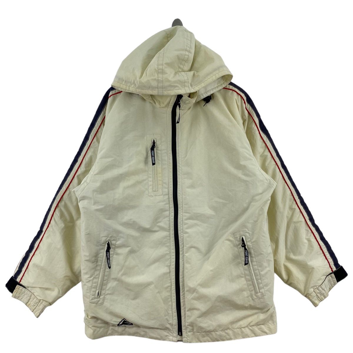image of Varsity Jacket x Windbreaker Point Square Japana Cream Windbreaker Coach (Size 2XL)