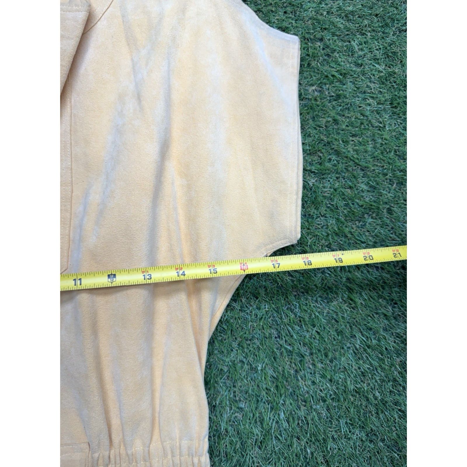Vintage VINTAGE Moda International Dress Leather A-Line Dolman Sleeve Belted Midi Yellow 2 70s Womens Size XS / US 0-2 / IT 36-38 - 5 Thumbnail