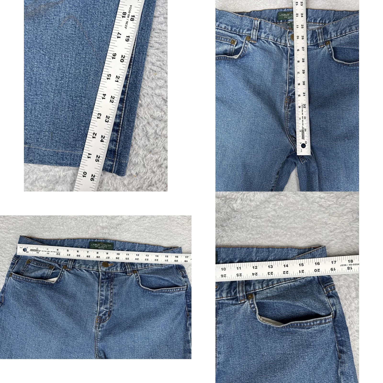 Ralph Lauren Lauren Ralph Lauren Jeans Womens 12P Blue Straight High Rise Stretch 32x26 Denim Size 34" / US 12 / IT 48 - 8 Thumbnail