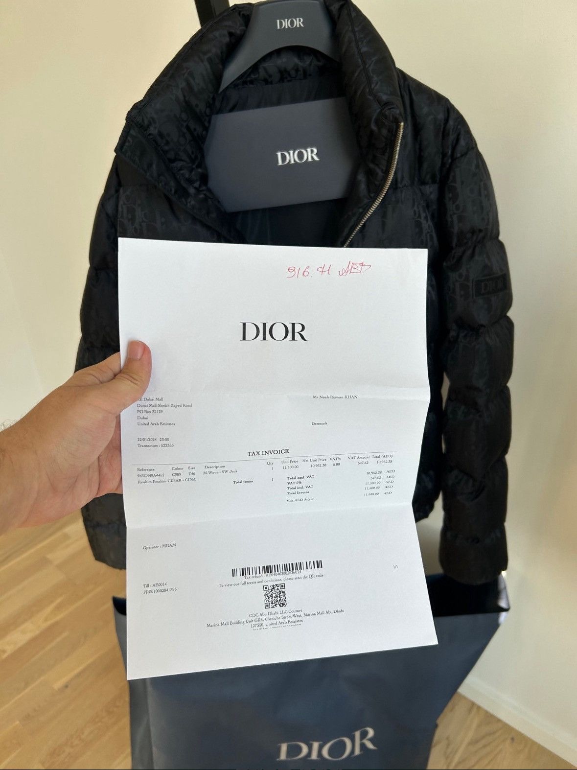 Dior Dior Oblique Down Jacket Black Nylon Jacquard Size US M / EU 48-50 / 2 - 3 Thumbnail