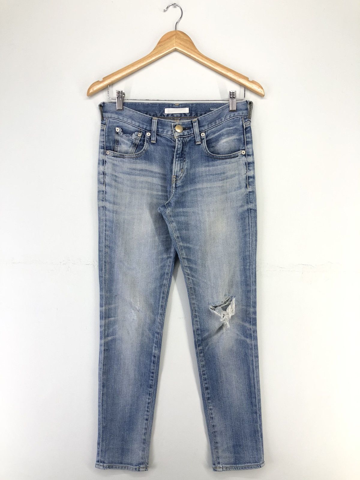 Japanese Brand Red Card Anniversary 25th Distressed Faded Blue Jeans Size US 28 / EU 44 - 1 Thumbnail