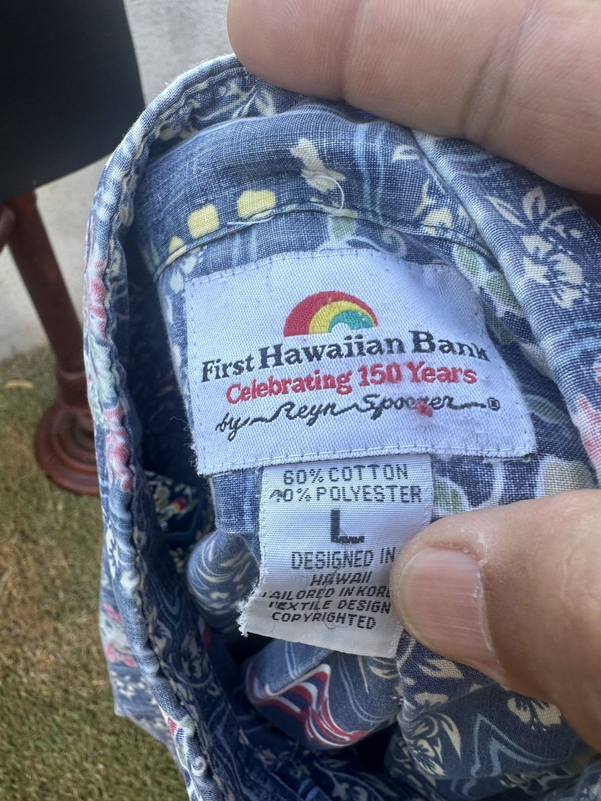 Reyn Spooner Rare Reyn Spooner Blue First Hawaiian Bank 150 Year Men's L Size US L / EU 52-54 / 3 - 4 Thumbnail