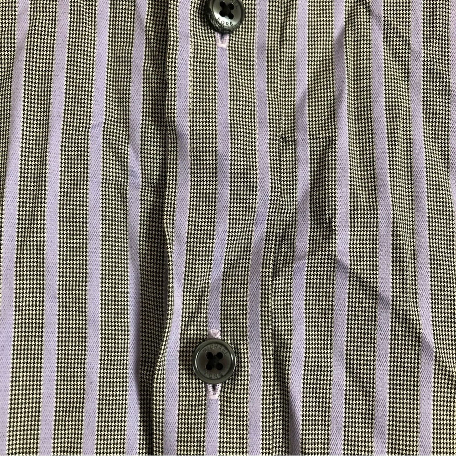 Michael Kors Michael Kors Purple Long Sleeve Button Down Striped Shirt Size US L / EU 52-54 / 3 - 4 Thumbnail