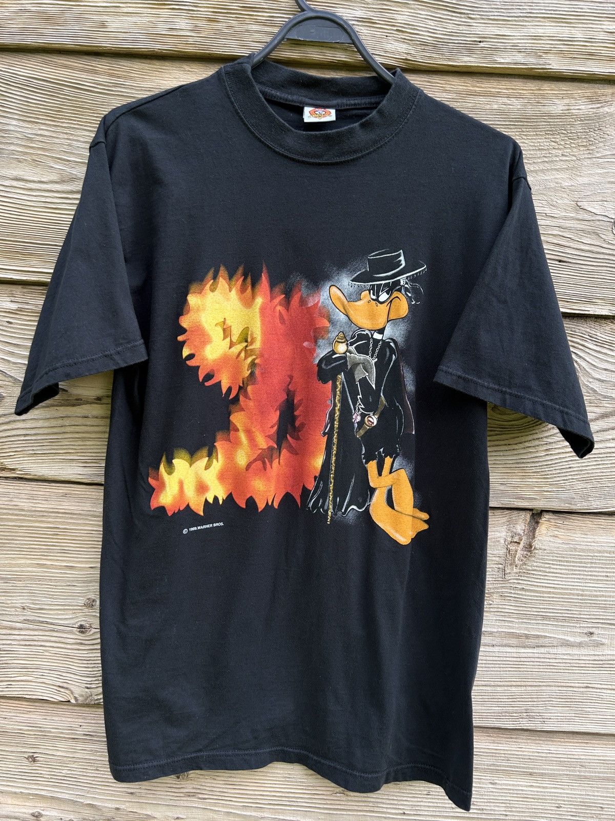 Vintage 90s Vintage 1999 Warner Bros Daffy Duck Zorro T-Shirt Size US L / EU 52-54 / 3 - 1 Thumbnail