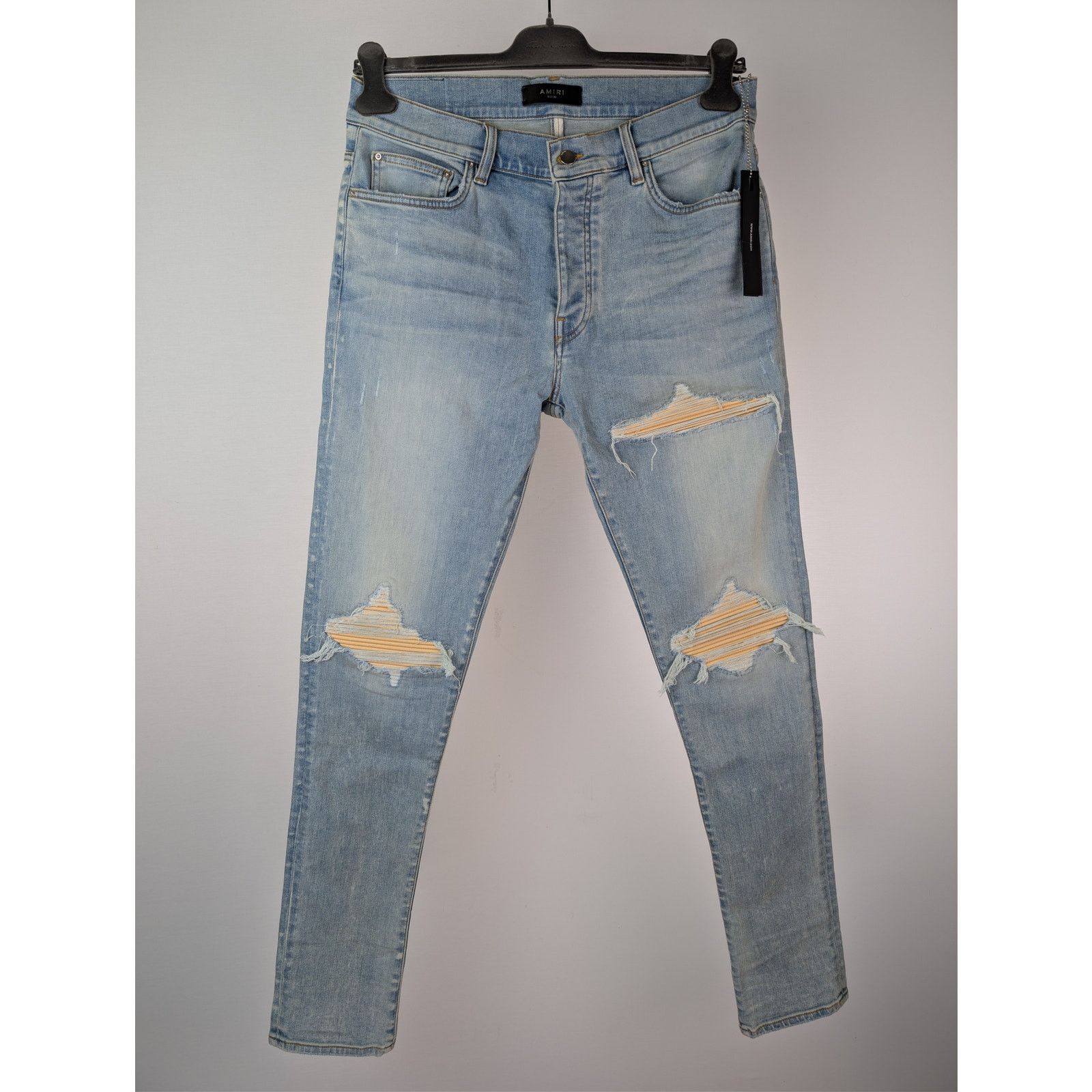 Amiri o1rshd1 Ultrasuede MX1 Denim Jeans in Surf Indigo Blue Size US 32 / EU 48 - 9 Thumbnail