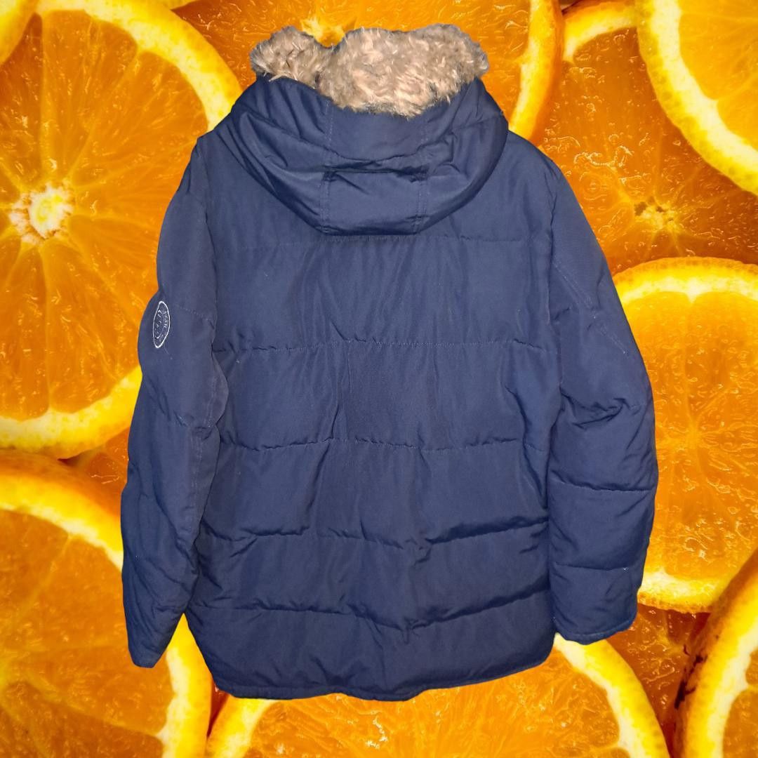 Tommy Hilfiger Tommy Hilfiger Blue Long Puffer Coat with Faux Fur Hood Size Size US XL / EU 56 / 4 - 2 Thumbnail