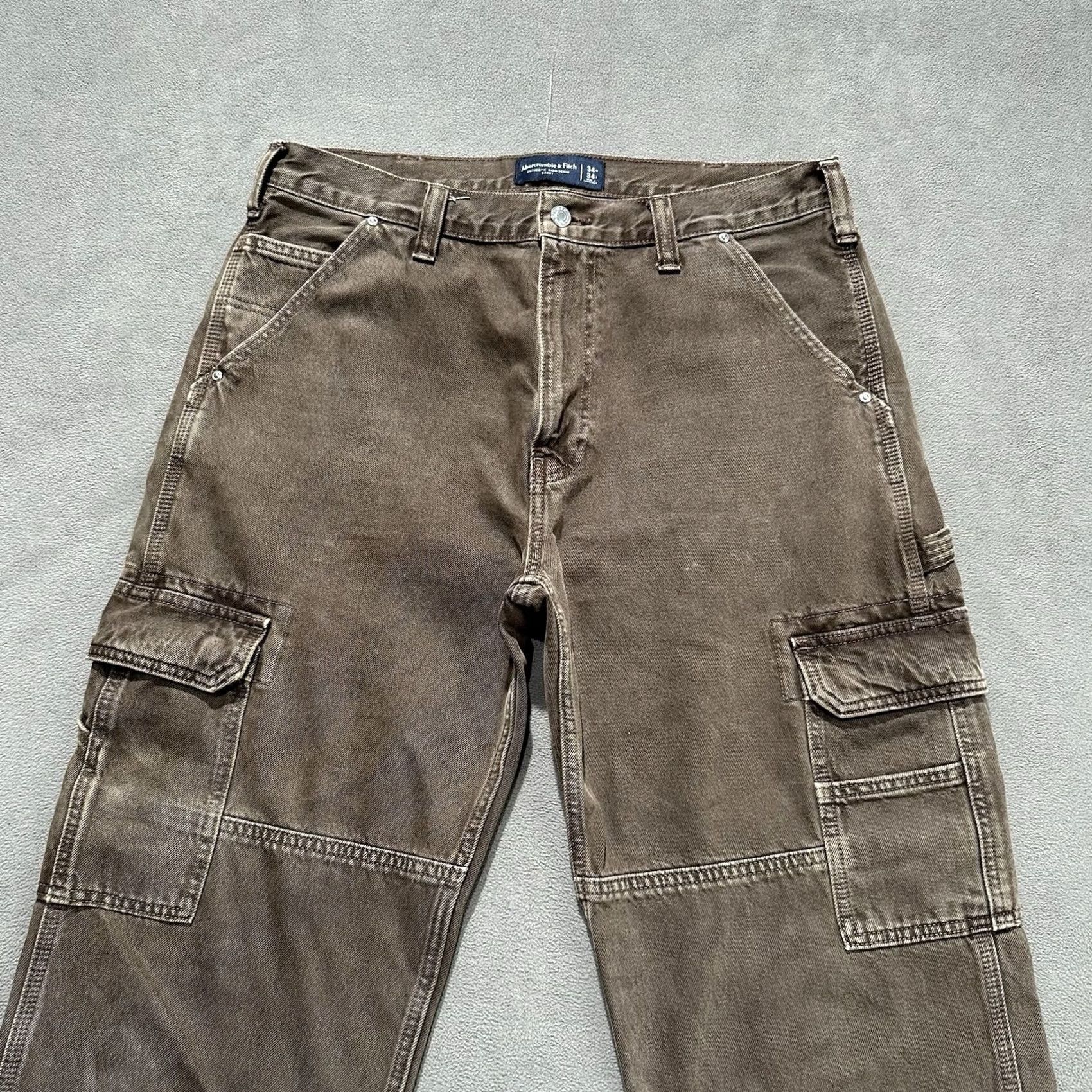 Abercrombie & Fitch Abercrombie & Fitch Jeans Men 34x34 Brown Baggy Carpenter 5-Pocket Denim Size US 34 / EU 50 - 3 Thumbnail