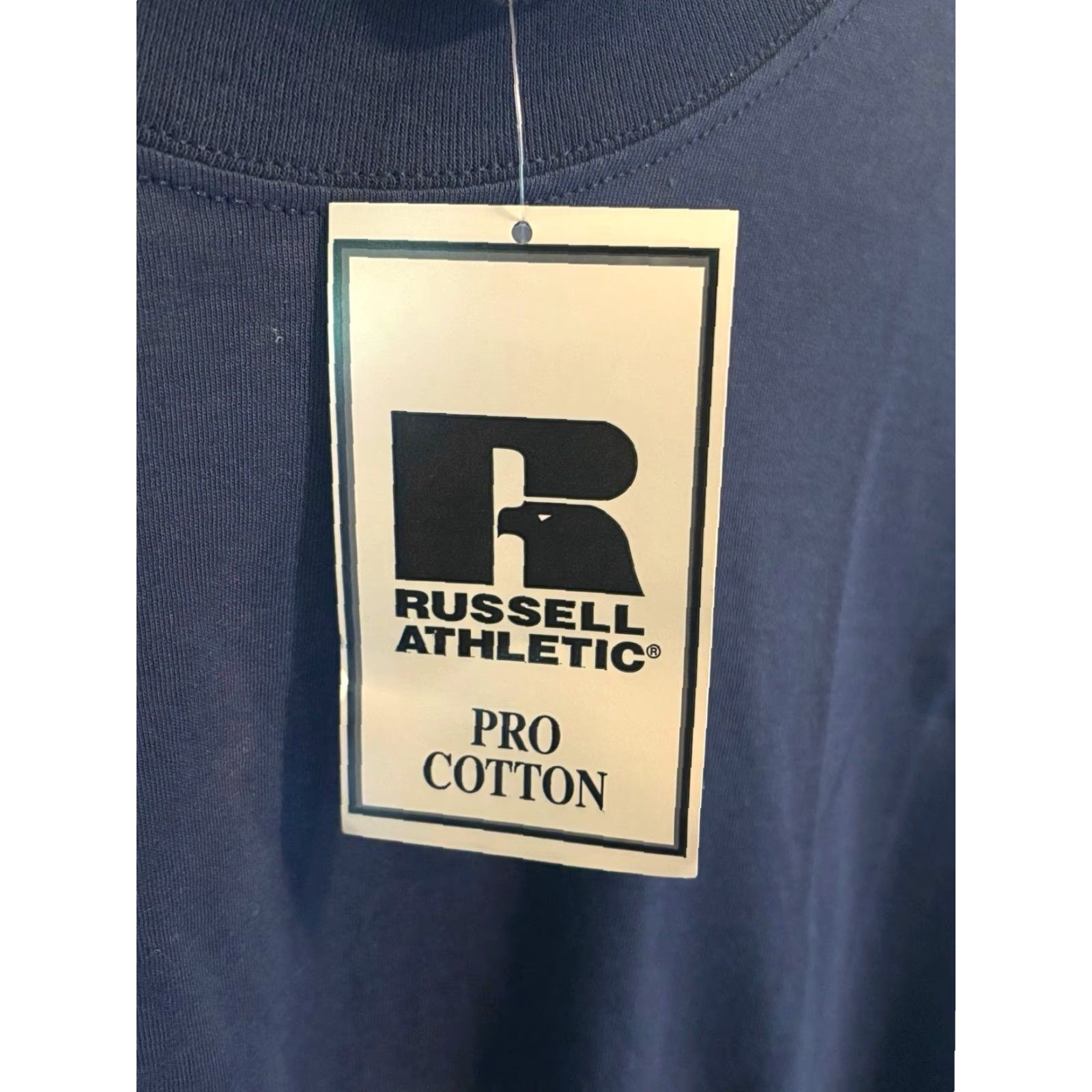 Russell Athletic VINTAGE Russell Athletic Pro Cotton Mock Neck Shirt Mens 2XL NOS NWT 90s Blue Long Sleeve T-Shirt Size US XXL / EU 58 / 5 - 2 Thumbnail