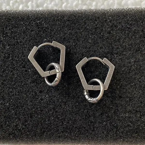 Jewelry × Other 925 Silver Plated Ring Dangle Drop Earrings for Men Women Size ONE SIZE - 1 Thumbnail
