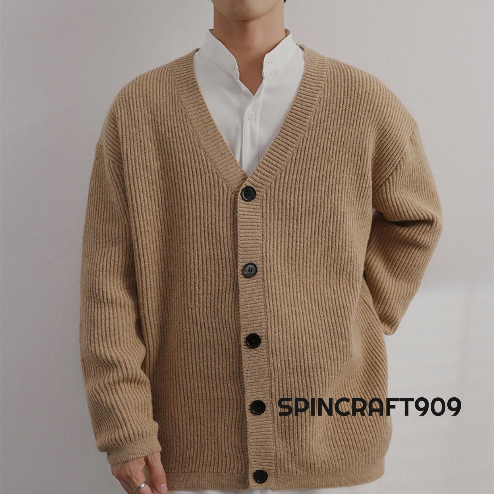 Vintage Brown Button Cardigan Sweater Size US L / EU 52-54 / 3 - 1 Thumbnail