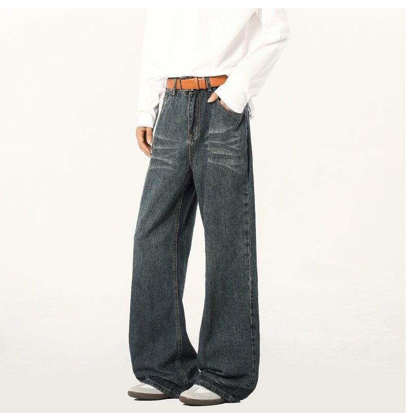 Japanese Brand × Jean Casual Solid Color Moustache Effect Drape Straight Jeans Size US 33 - 3 Thumbnail