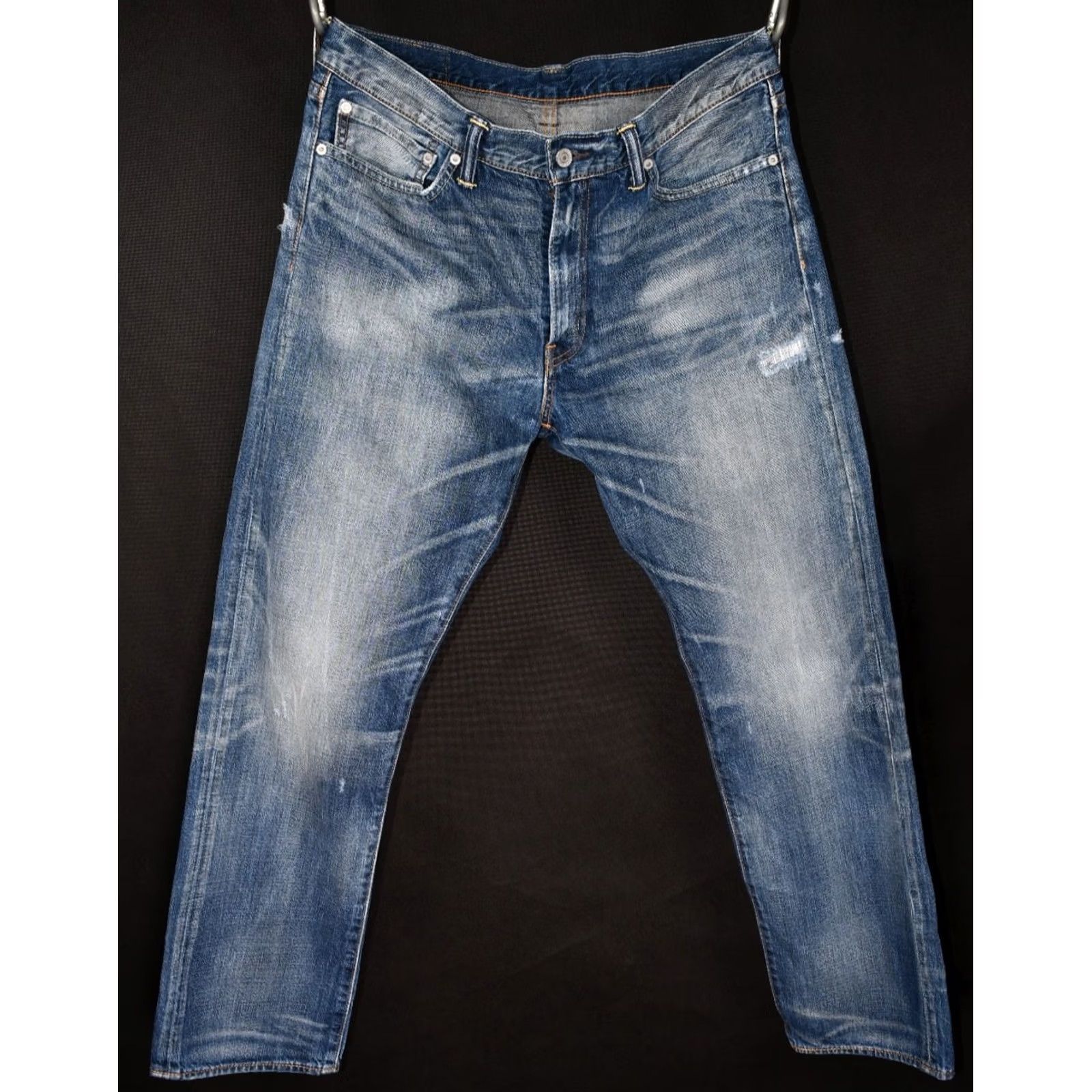 Levi's Levi’s 504 Jeans Regular Straight Men Blue Distressed W34 L32 Size US 34 / EU 50 - 2 Thumbnail