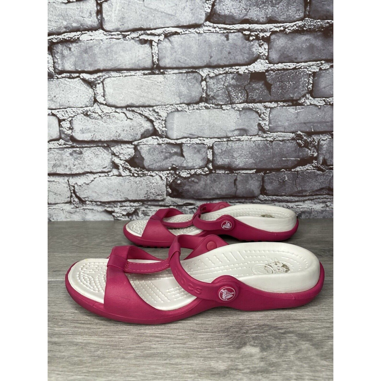 Crocs Crocs Pink Rubber Slides Lightweight Wedge Comfort Sandals W Size US 7 / IT 37 - 18 Thumbnail