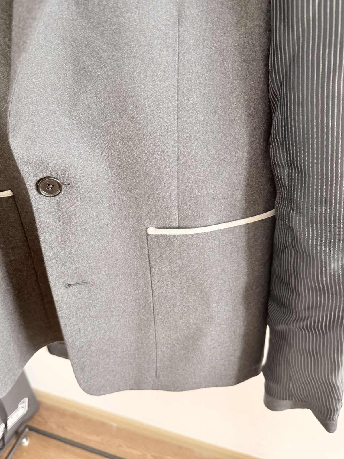 Dior Dior FW12 Striped Stitching Back Zipper Wool Blazer Size 46S - 4 Thumbnail