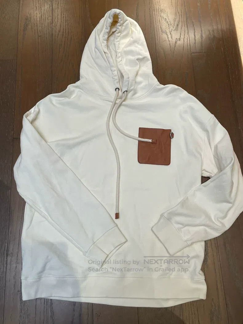 Loewe Beige Classic Leather Logo Pocket Hoodie