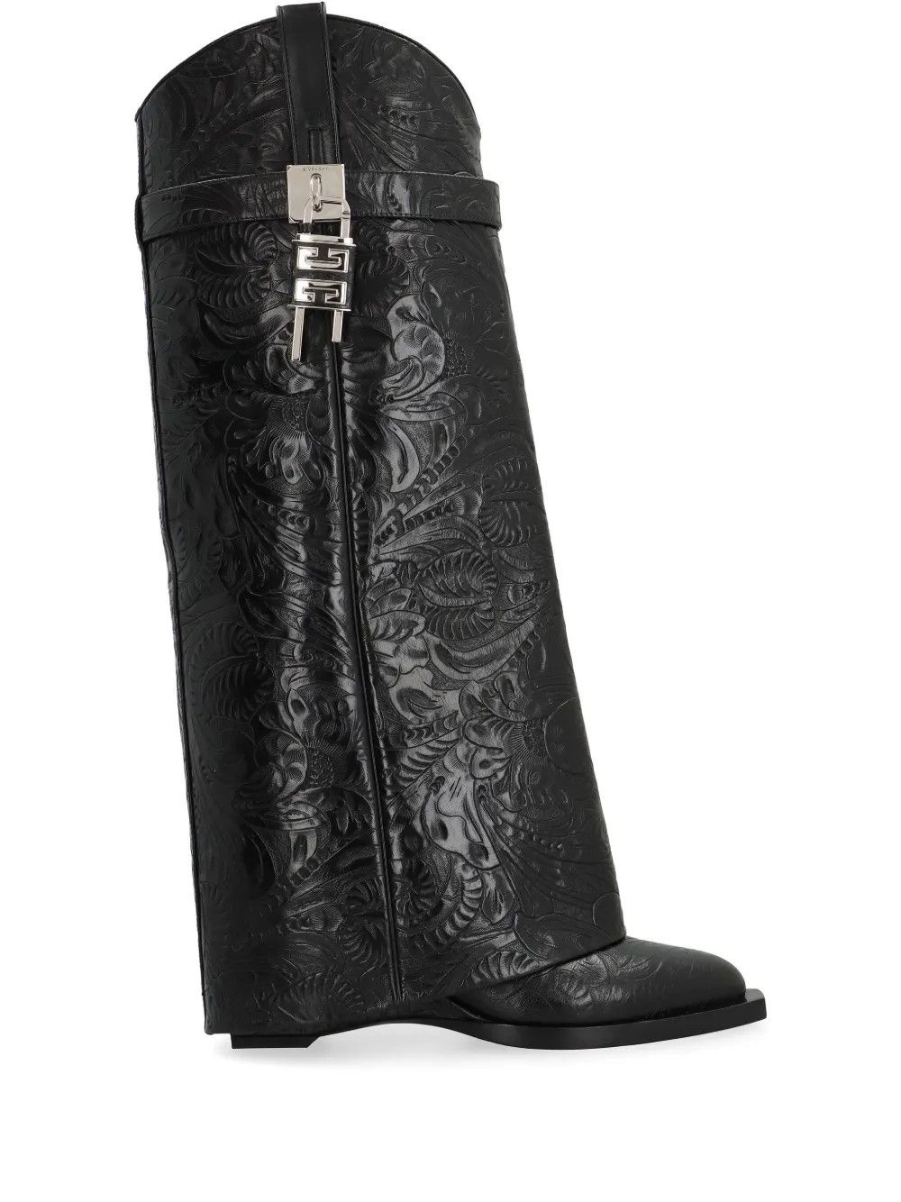 Givenchy o1w1db10525 60mm Shark Lock Cowboy Boots In Black Size US 10 / IT 40 - 1 Thumbnail