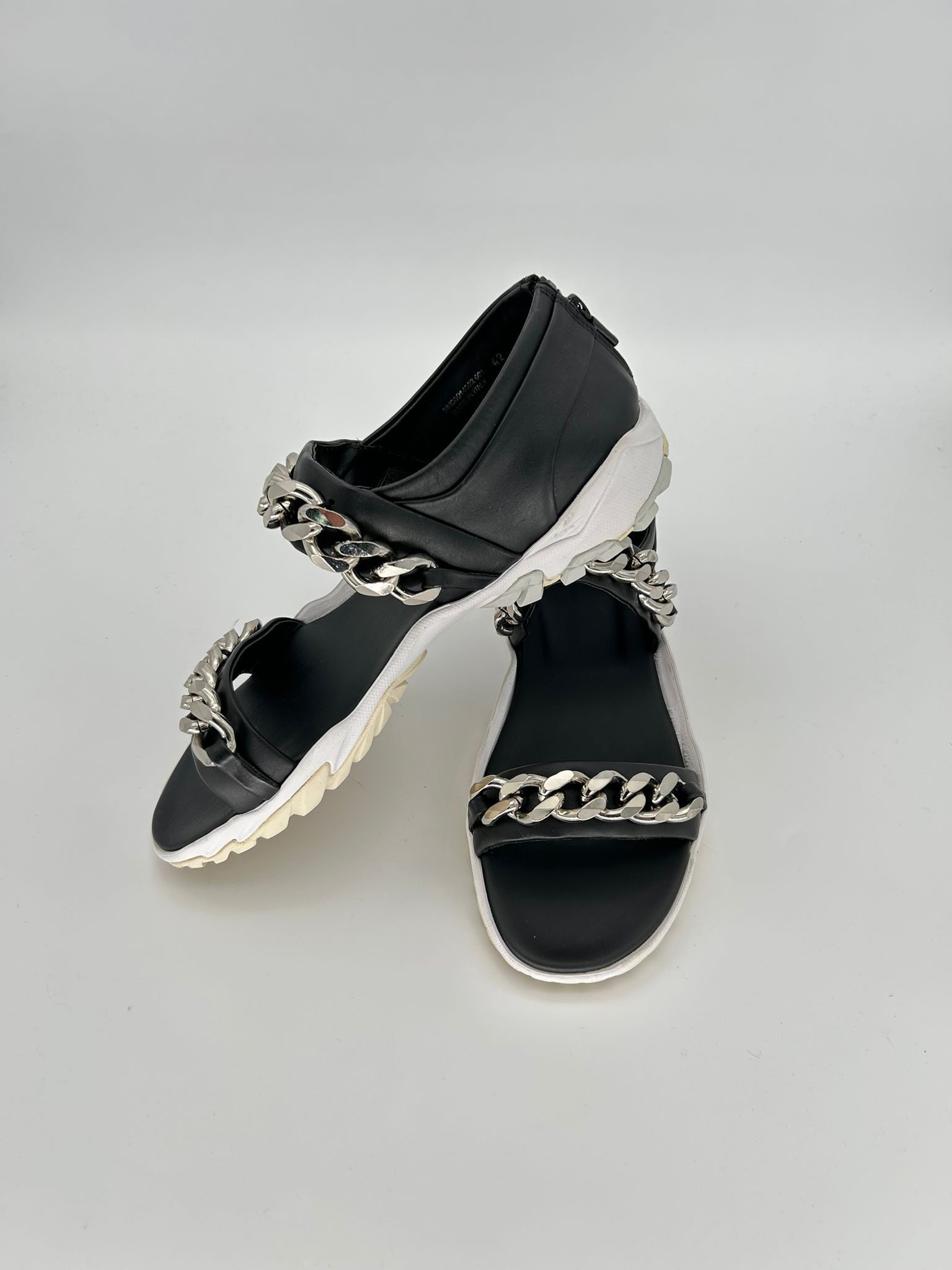 Givenchy Givenchy Black Leather Chain-Embellished Sandals Size US 9 / EU 42 - 4 Thumbnail