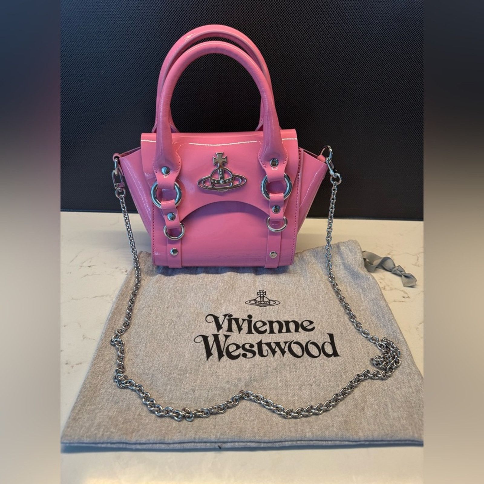 Vivienne Westwood VIVIENNE WESTWOOD Pink Mini Betty Chain Bag crossbody patent Size ONE SIZE - 6 Thumbnail