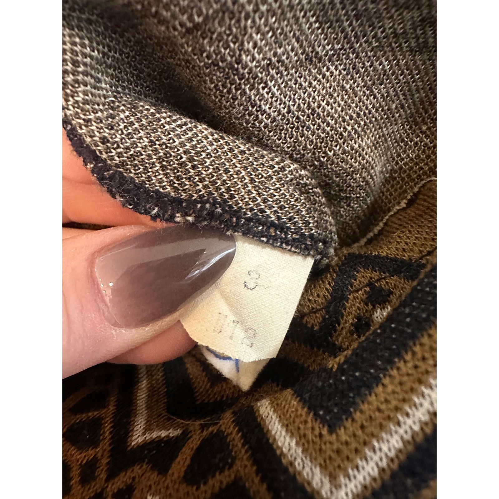 Vintage 70s Funky Patterned Double Knit Poly Pants Size 27" / US 4 / IT 40 - 6 Thumbnail