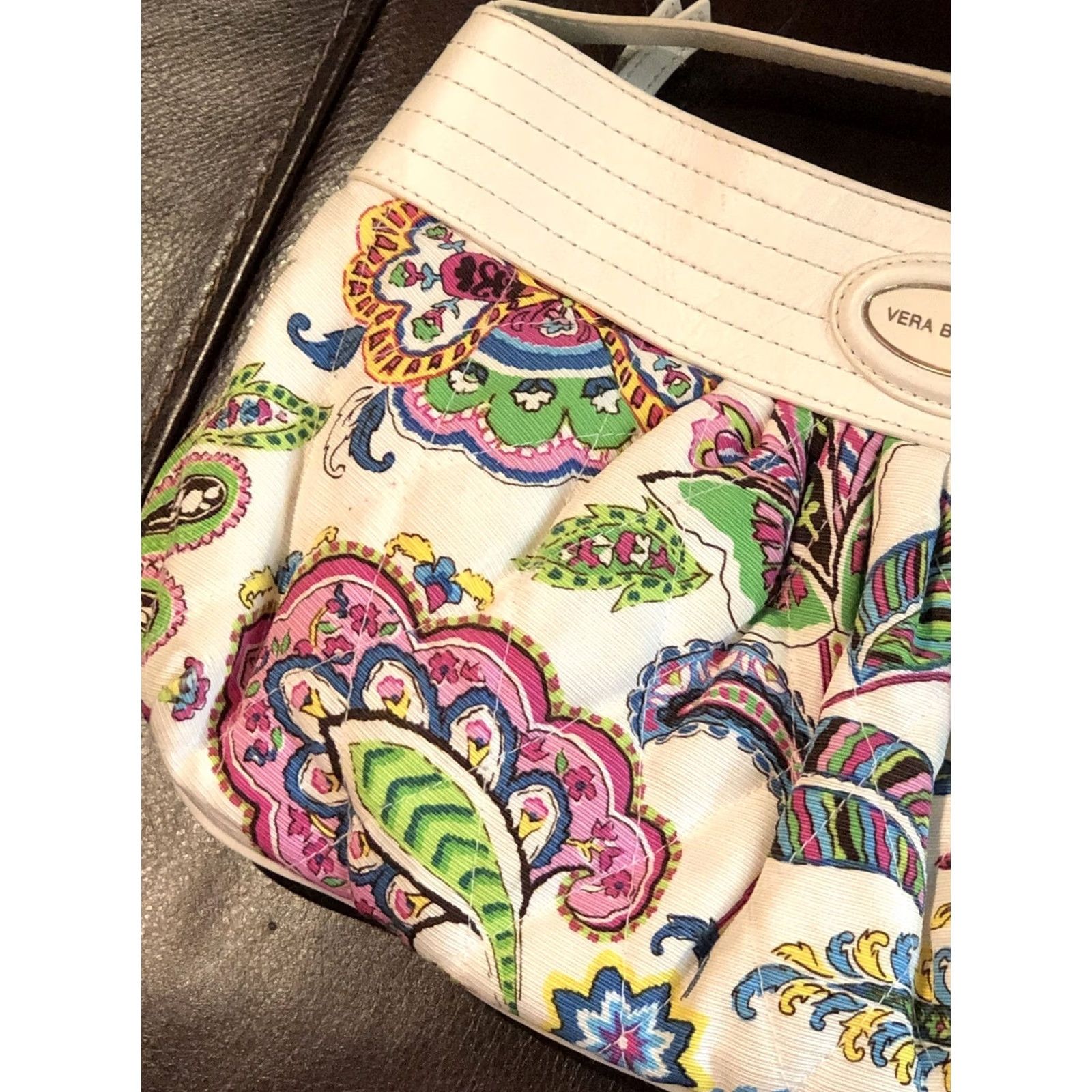 Vera Bradley Vera Bradley Purse Paisley Floral Design Multicolor Leather Top Handle Bag Womens Size ONE SIZE - 3 Thumbnail