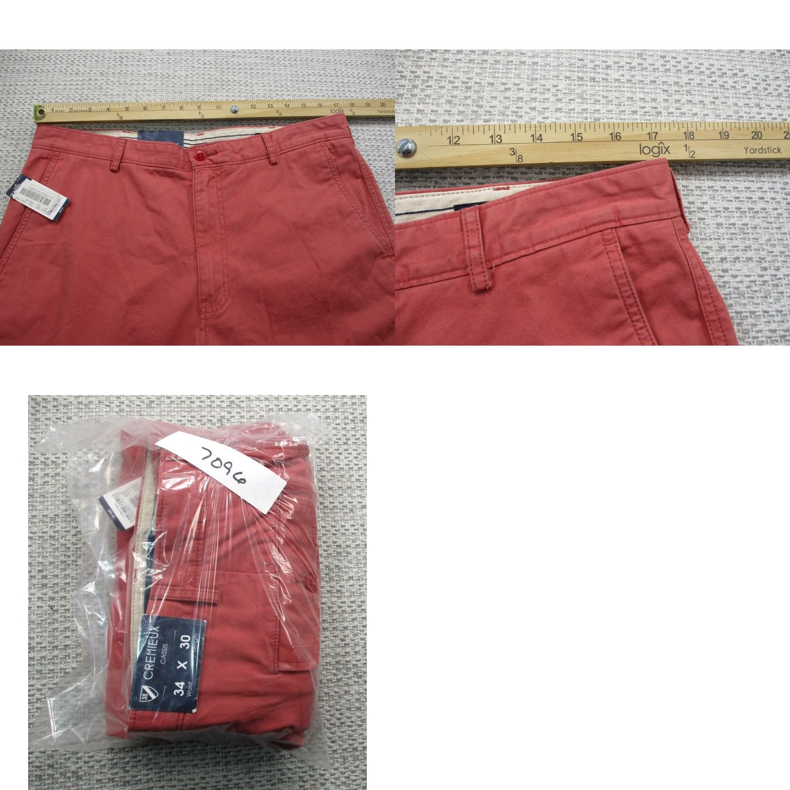 Cremieux Cremieux Classics Mens Pants Chino 34x30 Comfort Stretch Flat Front Pink 90s Logo City Preppy Vintage No Size US 34 / EU 50 - 9 Thumbnail