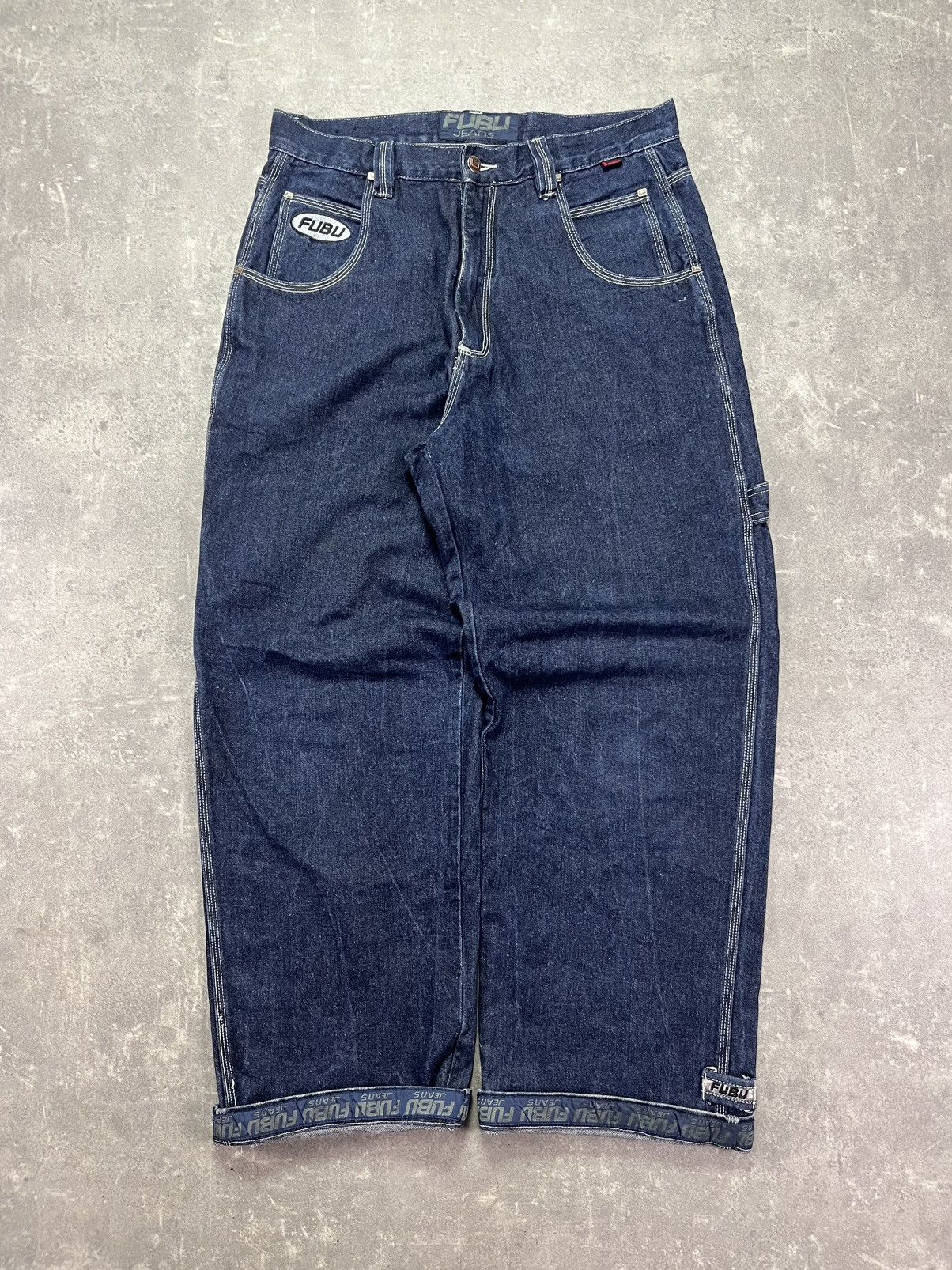 Fubu 90s/00s Fubu Vintage Big Logo Baggy Carpenter Denim Jeans 34 Size US 34 / EU 50 - 2 Thumbnail