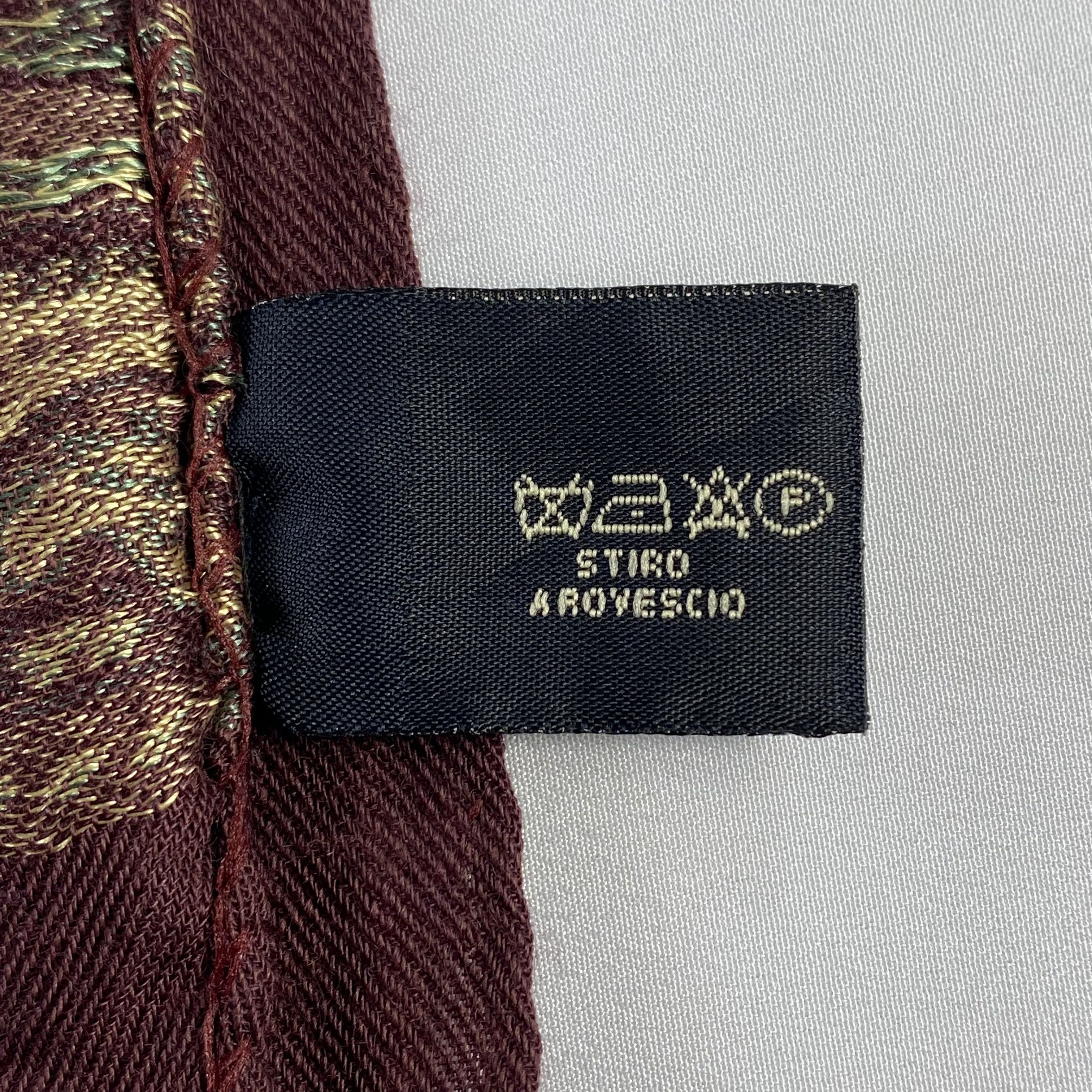 Etro Etro Burgundy Paisley Shawl - Wool Cashmere Silk Blend Size ONE SIZE - 10 Thumbnail